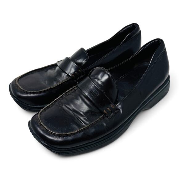 Vintage Coach Womens Black Leather Penny Loafers Slip-On Shoes Size 35 - Picture 1 of 13